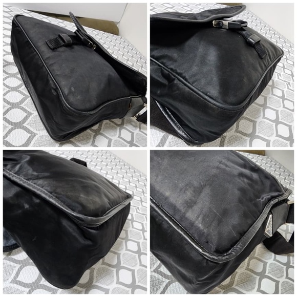 Authentic Prada Tessuto Crossbody Buckle  Messenger Bag Black - Picture 13 of 15